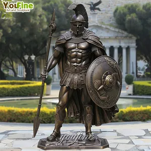 Casting Outdoor Garden Park Greece Bronze Gladiator Armor Statue