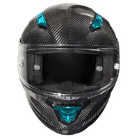 Casque de moto certifié DOT unisexe avec doublure amovible, casque de course sur route en fibre de carbone, casque intégral