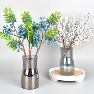 Fleurs artificielles faites à la main DIY, fruits rouges, fruits blancs, reconstitutions créatives, accessoires de photographie, myrtilles vertes réalistes pour Noël - Product Image 1