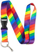 Lanière en polyester Fierté Gay avec crochet, imprimée recto-verso, écologique, porte-badge et porte-clés pour les défilés de la Fierté
