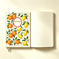 Carnet A5 à couverture rigide Orange Citron, Journal botanique aux fruits, Cadeau personnalisé, Carnet d'écriture