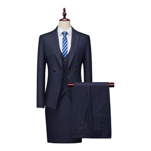 Blue Striped Suit Men Women Work Uniform Autumn Winter Thickening Polyester Professional Manager Formal Wear - Product Image 5