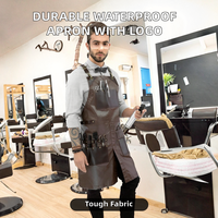 Tablier en cuir durable de haute qualité avec logo personnalisé, poche et design imperméable pour coiffeurs, restaurants, coupes de cheveux et travaux de jardinage