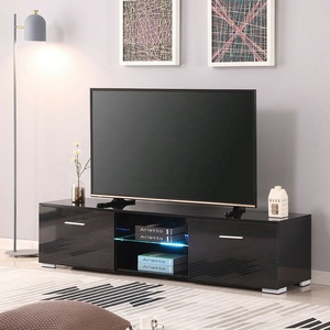 Mueble de <span class=keywords><strong>TV</strong></span> Moderno de Lujo Estilo Antiguo con Luz LED Negra de <span class=keywords><strong>75</strong></span> Pulgadas, Consola de Radio, Soporte <span class=keywords><strong>para</strong></span> Televisor de 65 Pulgadas - Product Image 3