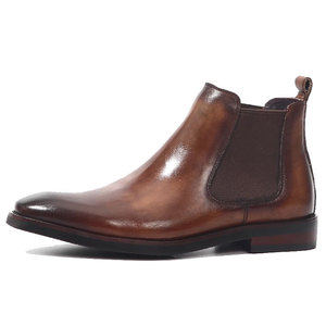 <span class=keywords><strong>Botas</strong></span> Chelsea de Media Pantorrilla <span class=keywords><strong>para</strong></span> <span class=keywords><strong>Hombre</strong></span>, Estilo Británico, de Cuero Genuino Premium, Punta Cuadrada, Transpirables - Product Image 1
