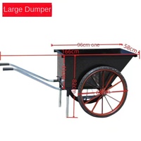 Carro de plataforma de dos ruedas directo de fábrica camión de basura de construcción de cubo de hierro grueso personalizable para carros de mano