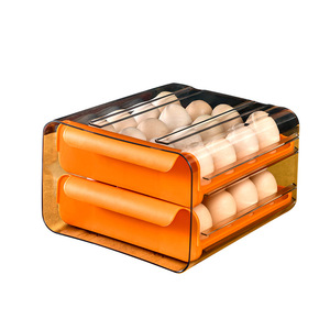 Double Layer Sorting Egg Box Drawer Type Storage Box Kitchen Refrigerator Egg Box Egg Tray