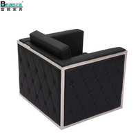 B2B Offres Spéciales Bonanza en cuir noir design abordable en métal de luxe royal canapé ensemble moderne pour le bureau