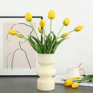 Ayoyo Oem 3 Stokken Stropdas Latex Gevoel Tulpen Simulatie Bloemen Huis Woonkamer Ornamenten Lelie Bloem Kunstmatig