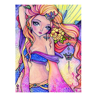 Ever Moment Peinture Diamant Broderie Mosaïque Complète en Résine Carrée, Motif Fille Dessin Animé, Kits de Décoration Faits Main 4Y2028