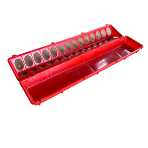 Mangeoire à poulets multi-espèces en <span class=keywords><strong>plastique</strong></span> <span class=keywords><strong>rectangulaire</strong></span> rouge pour poulet, canard et oie - Product Image 6