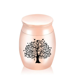 Paslanmaz çelik özel baskı Pet köpek <span class=keywords><strong>Keepsake</strong></span> kremasyon köpek Urns külleri hayat ağacı desen - Product Image 5