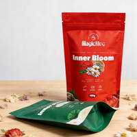 Sachet refermable en plastique imprimé sur mesure, anti-odeur, à fond plat, pour l'emballage de 100g de thé