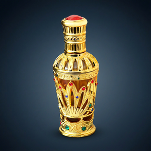 Elegante Botella de Perfume con Detalles Dorados, Aroma Floral Cálido Rojo y Azul, Set de Regalo, Tamaño Regular - Product Image 5