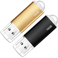 Flashdisk USB Metal 16GB Gantungan Kunci Tutup Transparan Emas Hitam Logo Custom Pen Drive Kecepatan Tinggi Hadiah Bisnis Promosi Grosir