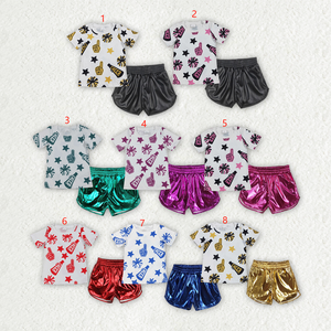 Cheer Top Shorts en cuir filles ensemble <span class=keywords><strong>RTS</strong></span> vêtements pour frères et sœurs ensemble de vêtements pour enfants fille vêtements pour enfants - Product Image 1