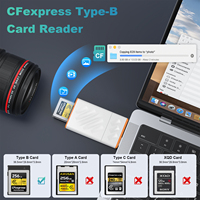Lector de tarjetas de memoria USB 3,1 tipo C Gen 2 10Gbps Fast CFexpress tipo B instalación externa compatible con Windows/Mac/Linux/Android