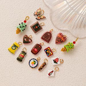 Susurros de la Pradera Mágica |   Dijes con Efecto Esmalte Pintados a Mano, Chapados en Oro de 18K, para la Creación de Joyería |   Colgante Celestial de Estilo Caprichoso - Product Image 5