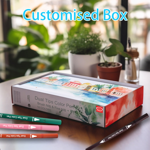 Màu Sắc Khác Nhau Không Độc Hại Sinh Viên Kép Nhà Sản Xuất Tốt <span class=keywords><strong>Tip</strong></span> Thiết Lập Màu Nước Sơn Nước Dựa Sơn Đánh Dấu Bàn Chải Bút - Product Image 5