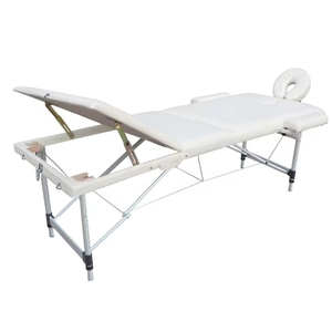 Nouvelle table de massage populaire en cuir et aluminium à 3 plis, réglable en hauteur, pour salon de beauté, spa facial, table de massage <span class=keywords><strong>Glory</strong></span> Hole - Product Image 4
