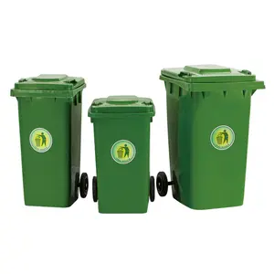 Thùng Rác Ngoài Trời Màu Xanh Lá Cây 120 Lít Thùng Rác Bằng Nhựa 13 Gallon Thùng Rác