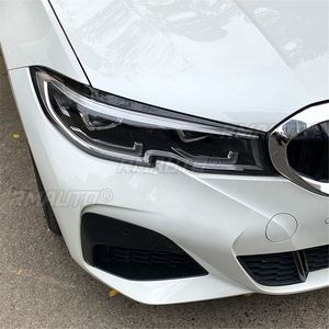 Paupières de phares de voiture pour BMW Série 3 G20 G28 Berline 2019-2021, en ABS noir brillant, aspect fibre de carbone, accessoires en plastique - Product Image 2