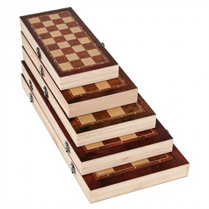 Cheap 29*29cm <strong>Wooden</strong> <strong>Chess</strong> <strong>Set</strong> with Folding <strong>Chess</strong> Board 11" Backgammon Checkers Indoor Foldable <strong>Chess</strong> Box - Product Image 3