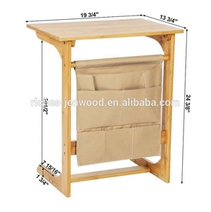 <span class=keywords><strong>Mesa</strong></span> de bambú para aperitivos con bolsa de almacenamiento, <span class=keywords><strong>mesa</strong></span> <span class=keywords><strong>lateral</strong></span> para sofá, consola, escritorio para ordenador portátil - Product Image 4