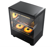Boîtier d'ordinateur de bureau de jeu AIGO V60 Seaview Full Tower MicroATX panoramique avec refroidissement par eau 240 BLACK