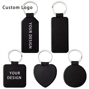 Custom Made Pu <b>Leather</b> <b>Keychains</b> with Stainless Steel Core for Eco-Friendly Decorations and Promotions - Product Image 1