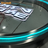 Letrero Luminoso Personalizado de Acero Inoxidable para Tienda con Letras de Canal, Letrero 3D Retroiluminado para Negocios, Letrero Metálico para Estudio