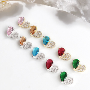 3D Metal Love Diamond Heart Nail Art Jewelry Colorido DIY Día de San Valentín Juego DE MANICURA - Product Image 1