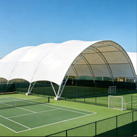 Toldo de Membrana Tensada Arqueada de PVDF/PTFE para Canchas Deportivas con Estructura de Acero Galvanizado en Caliente para Uso en Parques Modernos en Todas las Condiciones Climáticas