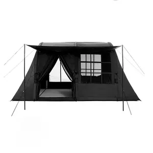 야외 캠핑 풍선 여행 라거 공간과 블랙 텐트