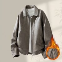 Blouson Bomber Homme Personnalisé Décontracté en Cuir PU Coupe-Vent Hiver, Style Moto, Col Revers Ample Grande Taille