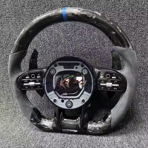 Volant sport en fibre de carbone forgée et suède, diamètre 385 mm, compatible avec Mercedes W205 W222 C63 <span class=keywords><strong>AMG</strong></span> - Product Image 4