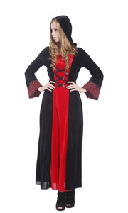 Vestito da donna con cappuccio vampiro di Halloween vestito da mago mago vestito da festa in Costume gotico amante - Product Image 3