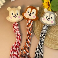 Jouet à mâcher pour chiot, nettoyage des dents, jouet en peluche animaux de dessin animé, jouet à tirer en corde durable pour chiens de petite et moyenne taille, jeu interactif pour animaux de compagnie