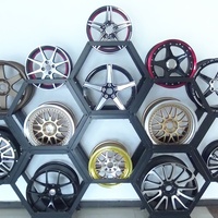 Support de Présentation Métallique Empilable pour Jantes de Voiture Hexagonales Modernes – Présentoir de Sol pour Pneus en Alliage Automobile