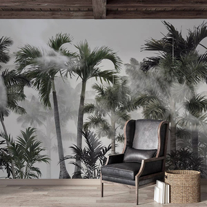 Personnalisé Tropical Floral Grasscloth Liège Bois Non Tissé PVC Papier Peint Panneaux 5D 3D Décoration de La Maison Papier Peint <span class=keywords><strong>Mural</strong></span> - Product Image 6
