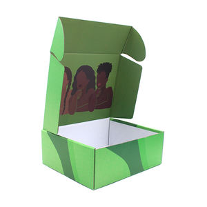 Caja <span class=keywords><strong>de</strong></span> envío <span class=keywords><strong>de</strong></span> correo <span class=keywords><strong>de</strong></span> cartón corrugado verde impreso con logotipo personalizado para calcetines <span class=keywords><strong>de</strong></span> piel con caja <span class=keywords><strong>de</strong></span> manipulación en relieve tipo carpeta - Product Image 5
