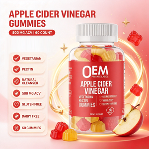 Gummies de Vinaigre de <span class=keywords><strong>Cidre</strong></span> de Pomme OEM ODM 500mg ACV Végétarien Pectine Marque Privée Complément Alimentaire 60 Unités - Product Image 2