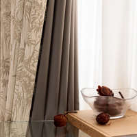 Rideaux occultants gris élégants sur mesure, design moderne, pour la maison et le bureau
