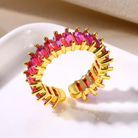 Anillo Clásico Songfu, Chapado en Oro de 18K, con Incrustaciones de Circonita de Color Diamante, Anillo Exquisito de Moda