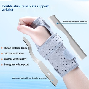 Attelle de poignet réglable enveloppante pour adulte avec double plaque de soutien en aluminium, protection de la paume en polyester pour le fitness, le sport et l'extérieur - Product Image 3