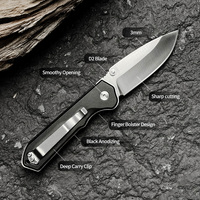 Couteau de chasse pliable personnalisé en acier inoxydable D2, manche en alliage d'aluminium, couteau de poche portable pour le camping en plein air