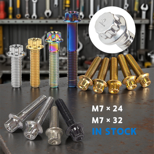 Acciaio inossidabile cromato titanio esteso 12pt 14 bullone mozzo flangia a 12 punti speedline Modulare cerchio bullone m8 m7x32 bullone ruota a 12 punti - Product Image 1