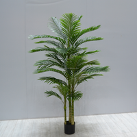 Bonsai Buatan 1.1m Pohon Palem ALEXANDRA Palsu PE Areca Catechu Tanaman Pot Realistis Ramah Lingkungan Tahan Lama Hijau untuk Lanskap