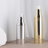 Flacons de luxe rechargeables en argent et or brossé pour sérum, vaporisateurs à brume fine, flacons à pompe sans air pour lotion, 15ML 30ML 50ML, emballage cosmétique