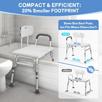 Chaise de douche Simplywalk 150 kg en alliage d'aluminium avec accoudoirs et pieds antidérapants pour salle de bain et baignoire, idéale pour personnes âgées, certifiée MDR CE, partenaire de longue date